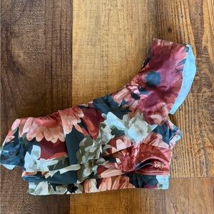 Albion Floral One-Shoulder Swim Crop Top - Icon Wave